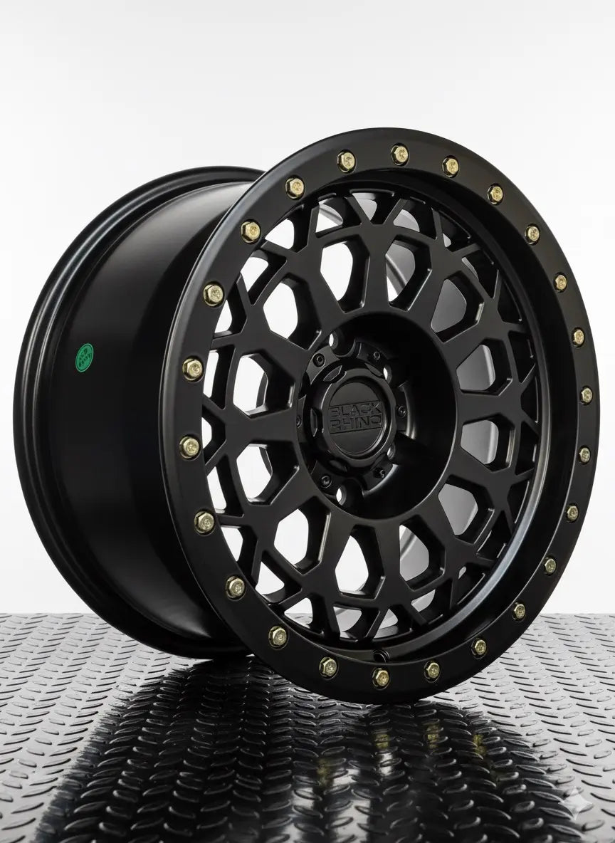 4 Llantas 17x9 6x139.7 ET -12  Black Rhino negro mate estilo beadlock