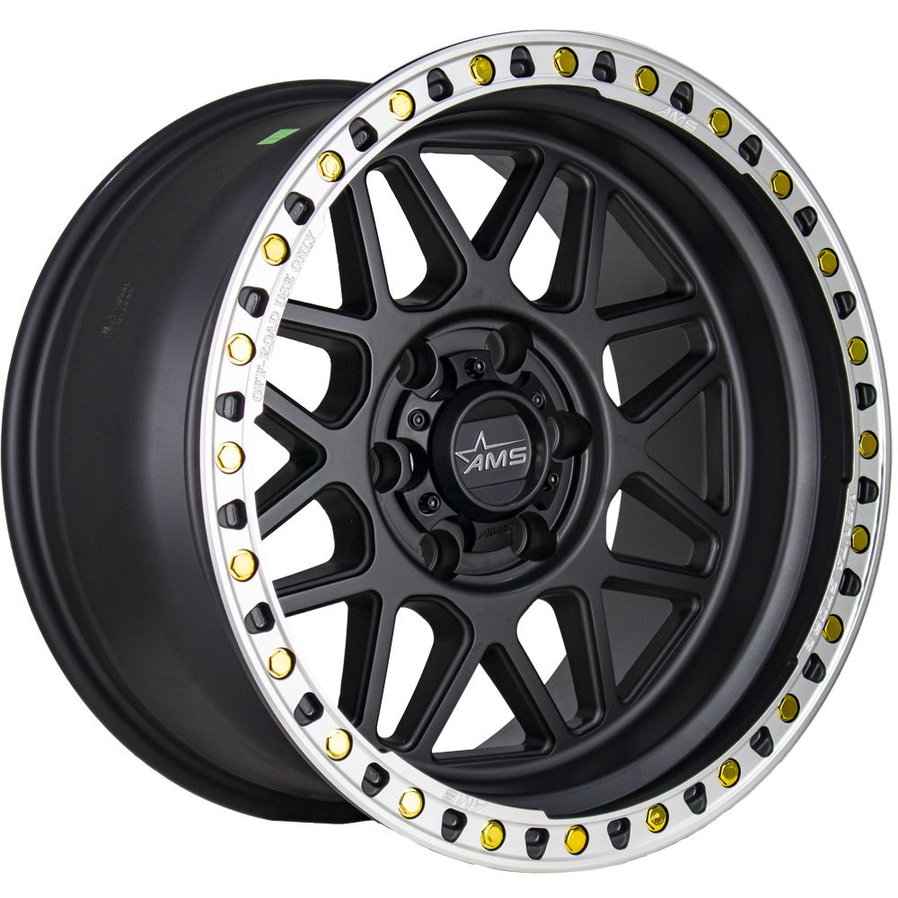 4 Llantas AMS 17x9 6x139.7 ET‑15 Negro Mate