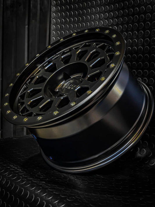 4 Llantas 17x9 6x139.7 ET -12  Black Rhino negro mate estilo beadlock