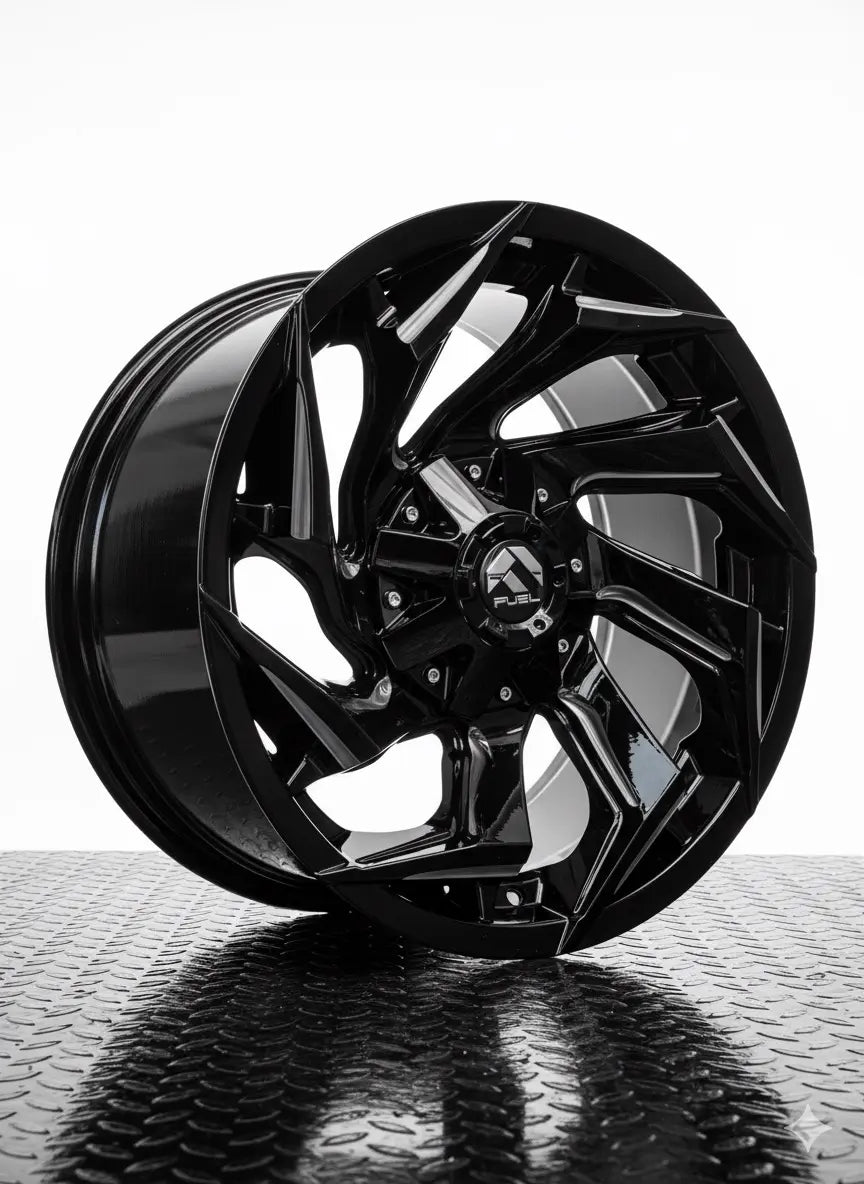 4 LLANTA 17X9 6X114 ET -12 FUEL NEGRO GLOSS