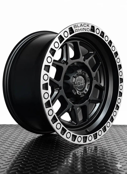 4 Llantas 16x8 6x139.7 ET 0 Black Rhino negro mate borde cromadas