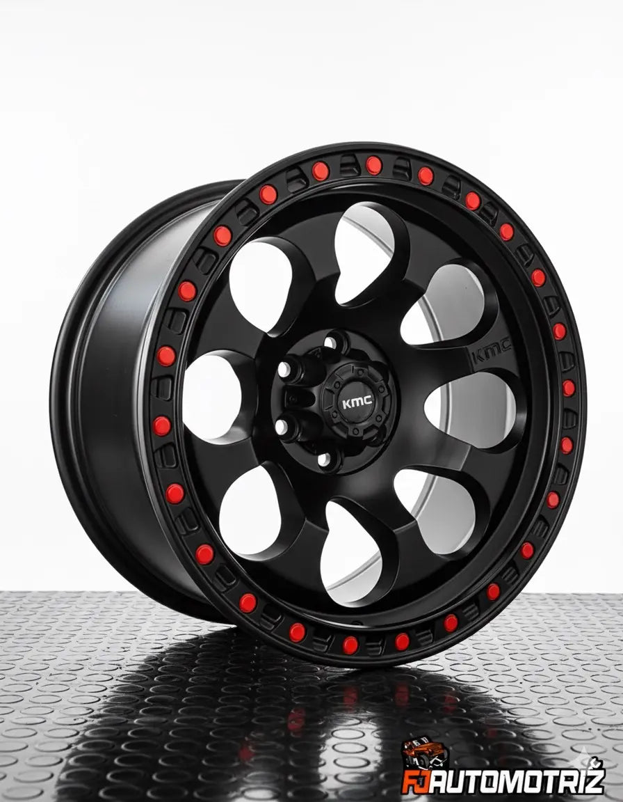 4 Llantas 17x9 6x114 ET 0 KMC Negra Mate