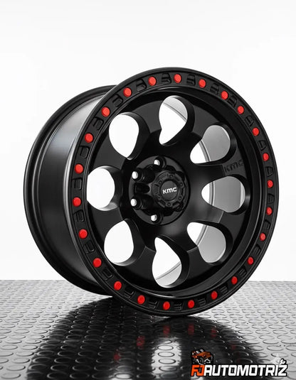 4 Llantas 17x9 6x114 ET 0 KMC Negra Mate
