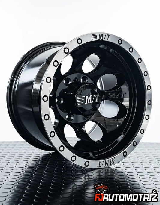 4 llantas 15x10 6x139.7 ET -44  M/T Negro Gloss