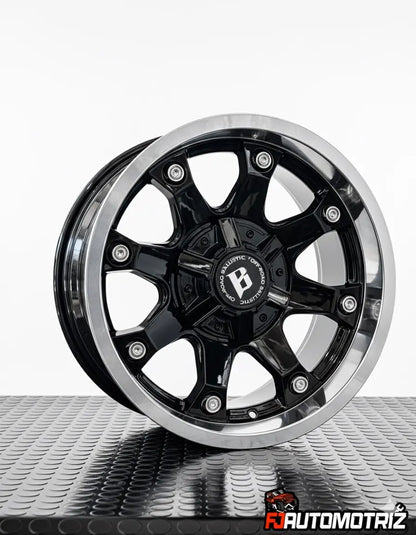 4 Llantas 16x8 6x139.7 ET 0 Negro Gloss / cromado B