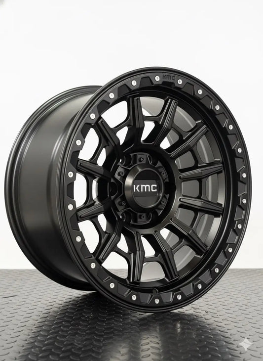 4 Llantas 17x9 6x139.7 Et-10 negro mate KMC