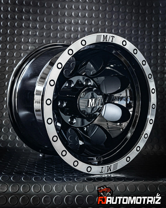 4 llantas 15x10 6x139.7 ET -44  M/T Negro Gloss