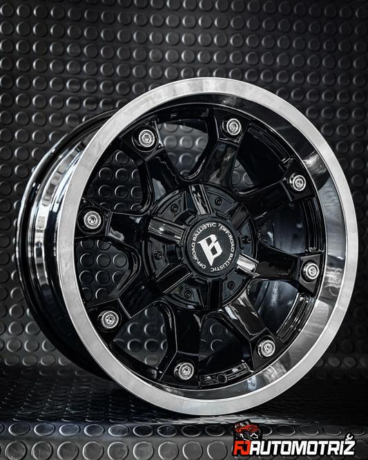 4 Llantas 16x8 6x139.7 ET 0 Negro Gloss / cromado B
