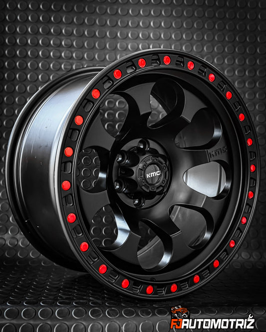 4 Llantas 17x9 6x114 ET 0 KMC Negra Mate